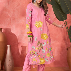 Floral Embroidered Kurta With Pant Kurta Set