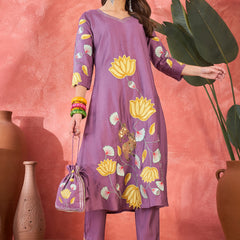 Floral Embroidered Kurta With Pant Kurta Set