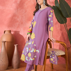 Floral Embroidered Kurta With Pant Kurta Set