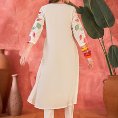 Floral Embroidered Kurta With Pant Kurta Set