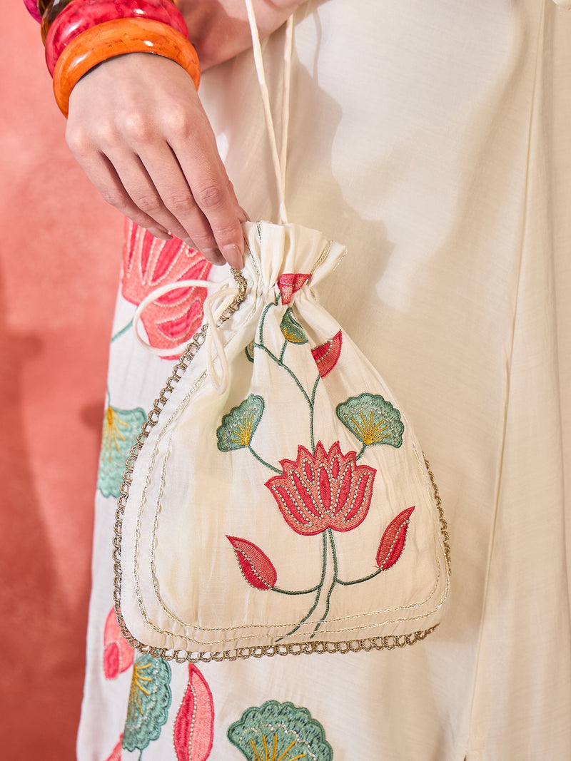 Floral Embroidered Kurta With Pant Kurta Set