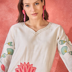 Floral Embroidered Kurta With Pant Kurta Set