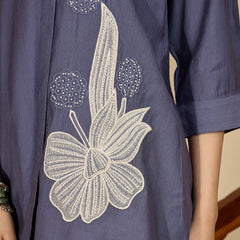 Floral Embroidered Tunic With Trousers Co-Ords Set