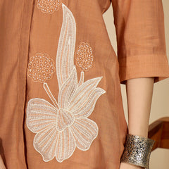 Floral Embroidered Tunic With Trousers Co-Ords Set