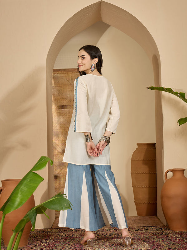 Embroidered Tunic With Palazzo Co-Ords Set