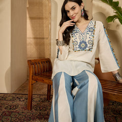 Embroidered Tunic With Palazzo Co-Ords Set