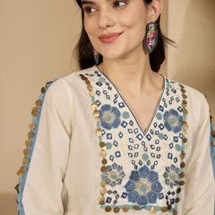 Embroidered Tunic With Palazzo Co-Ords Set