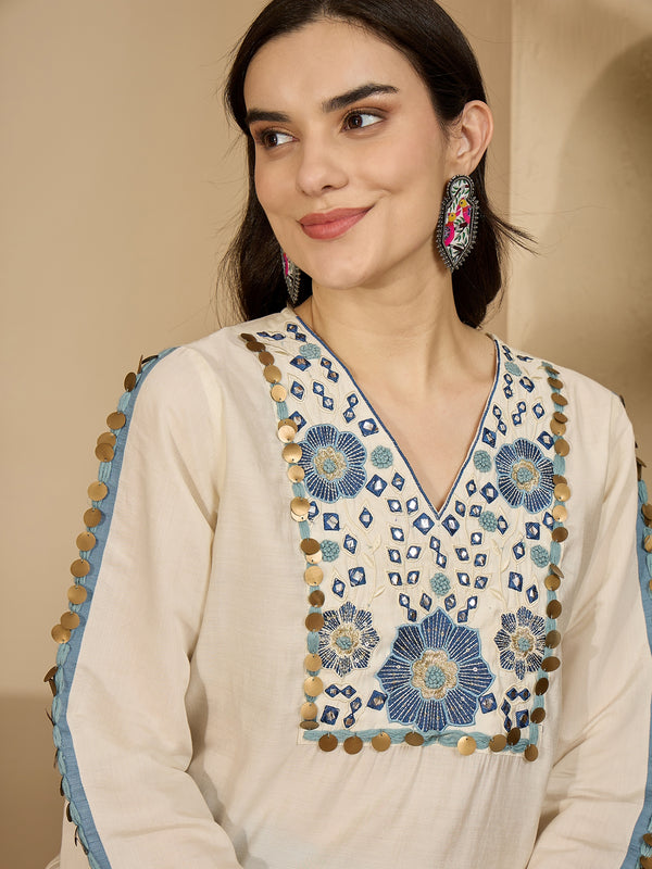 Embroidered Tunic With Palazzo Co-Ords Set