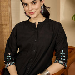Black Embroidered Tunic With Palazzo Co-Ords