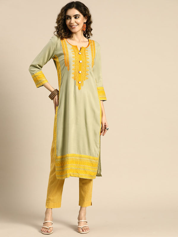 Women Ethnic Motifs Embroidered Thread Work Kurta