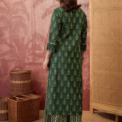 Ethnic Motifs Print Straight Kurta with Palazzo Kurta Set