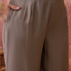 Premium Lace Detail Straight Kurta With Trouser Set