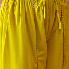 Pure Cotton Floral Embroidered Straight Kurta With Dhoti Pant Kurta Set