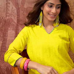 Pure Cotton Floral Embroidered Straight Kurta With Dhoti Pant Kurta Set