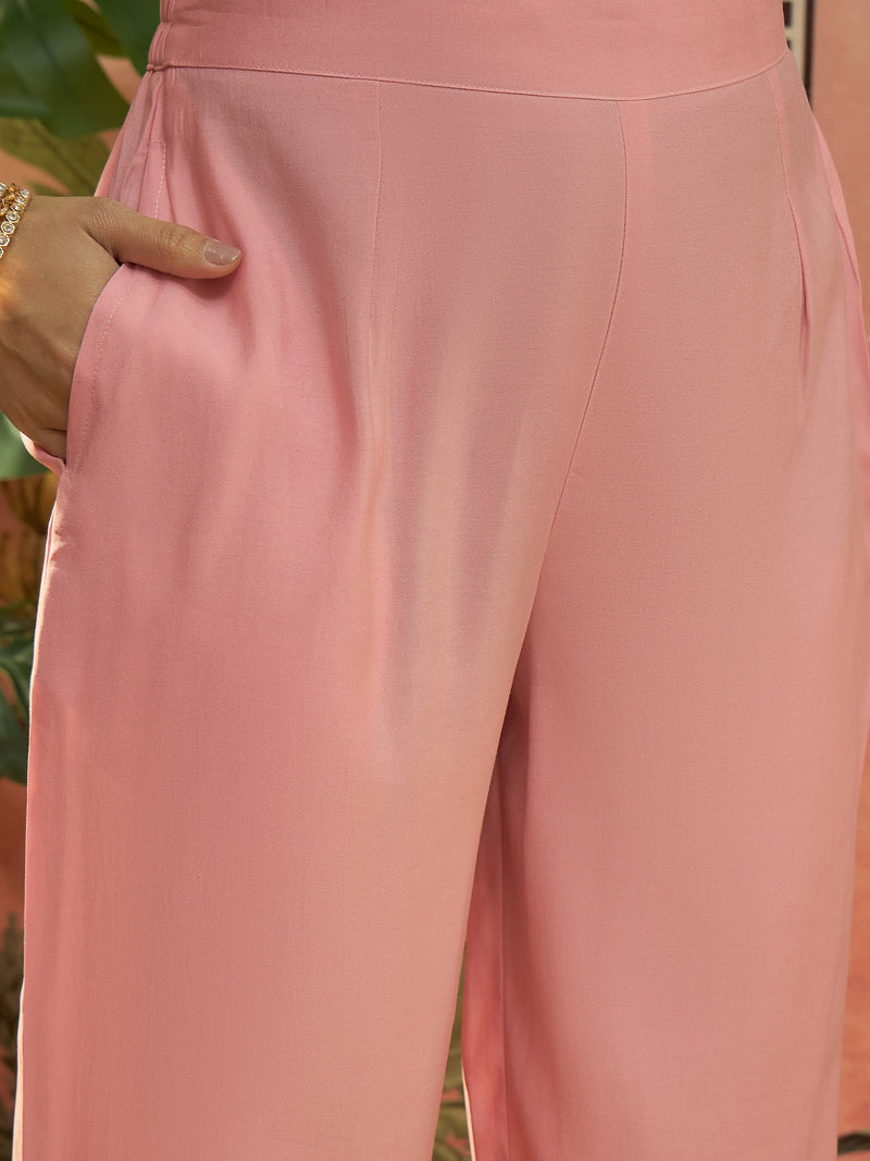 Premium Lace Detail Straight Kurta With Trouser Set