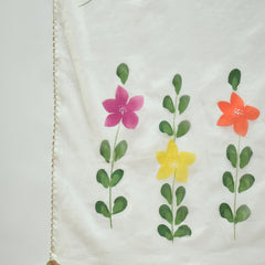 Pure Cotton Floral Embroidered Straight Kurta With Trouser & Dupatta Kurta Set