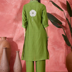 Floral Embroidered Straight Kurta With Palazzo Kurta Set