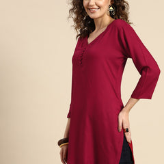 Solid Straight Kurti