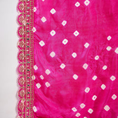 Floral Embroidered Sequinned Pure Silk V-Neck Kurta With Trousers & Dupatta