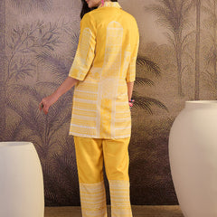Embroidered & Printed  Tunic With Pant Co-Ords Set
