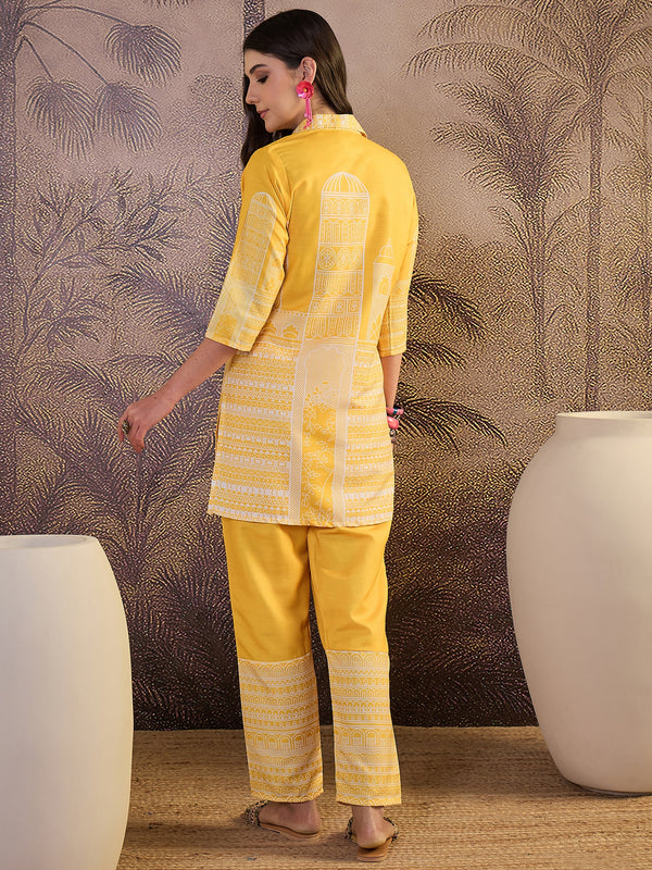 Embroidered & Printed  Tunic With Pant Co-Ords Set