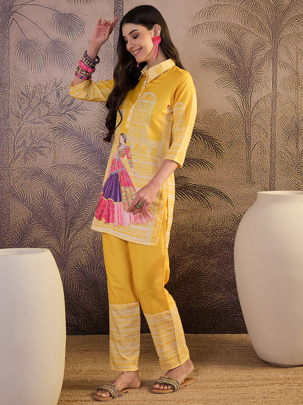 Embroidered & Printed  Tunic With Pant Co-Ords Set