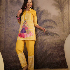 Embroidered & Printed  Tunic With Pant Co-Ords Set