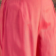 Pink Floral Embroidered Straight Kurta With Palazzo & Dupatta Kurta Set