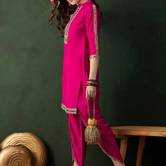 Embellished Mirror Work Tunic With Dhoti Pant Co-Ords