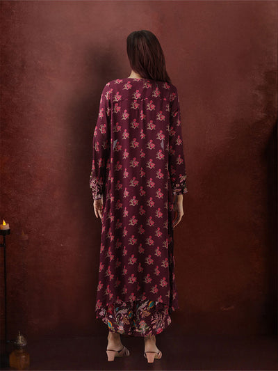 Floral Printed Shoulder Straps Top With Palazzo & Shrug