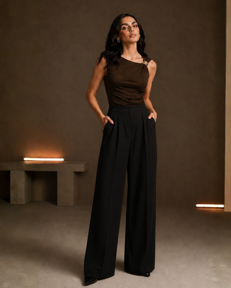 High-Rise Relaxed Fit Trousers