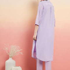 Ethnic Motifs Embroidered  Pure Cotton Tunic With Trouser Co-Ords