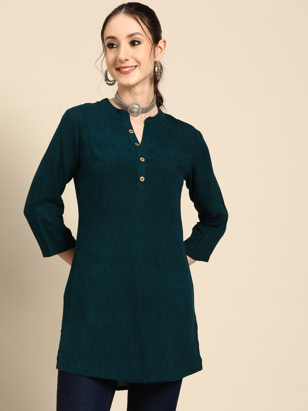 Printed Mandarin Collar Kurti