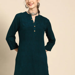 Printed Mandarin Collar Kurti