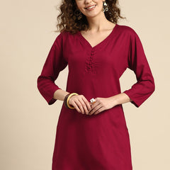 Solid Straight Kurti
