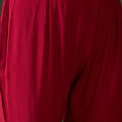 Geometric Embroidered & Mirror Work Kaftan Kurta With Trouser