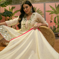 Floral Embroidered Straight Kurta & Trousers & Dupatta Kurta Set