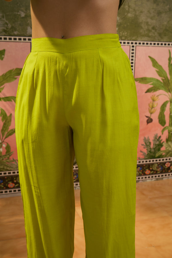 Floral Embroidered A-Line Tunic With Trouser Co-Ords Set