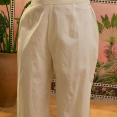 Pure Cotton Embroidered Sholder Straps Straight Kurta With Trouser & Dupatta Kurta Set