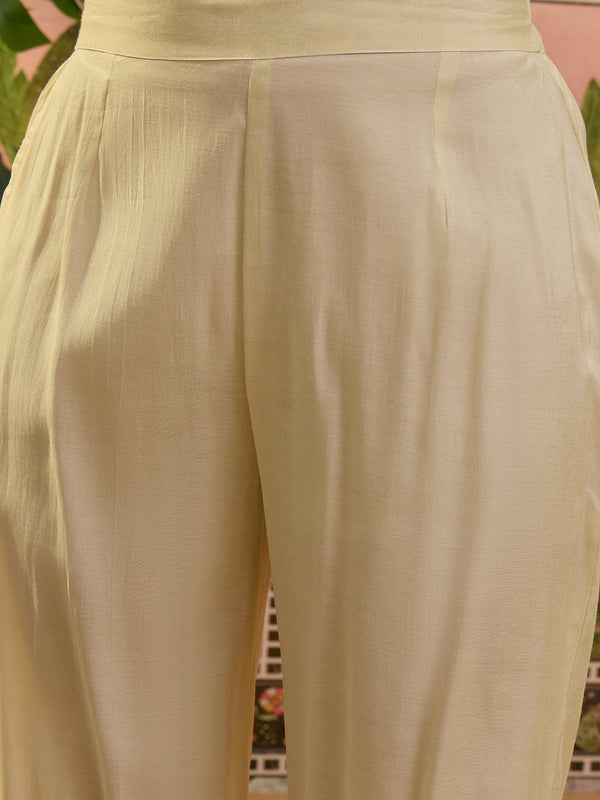Floral Embroidered Straight Kurta With Trouser & Dupatta Kurta Set