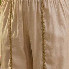 Floral Embroidered & Sequinned A-Line Kurta With Palazzos & Dupatta Kurta Set