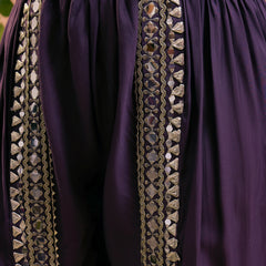 Floral Embroidered & Sequinned A-Line Kurta With Dhoti Pant & Dupatta Kurta Set