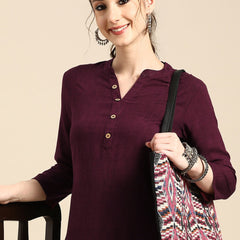 Printed Mandarin Collar Kurti