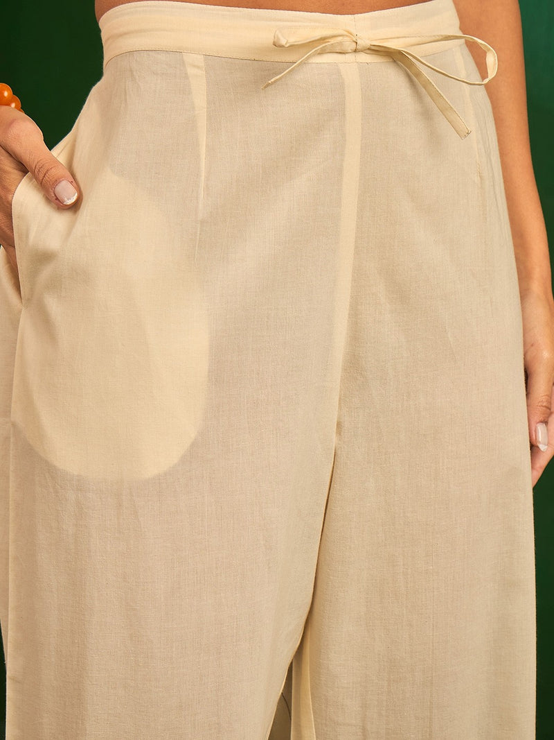 Embroidered Pure Cotton Top With Palazzos Co-Ords