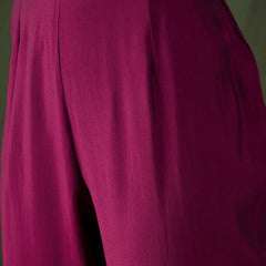 Purple Geometric Embroidered Mirror Work Roman Silk Kurta With Trouser
