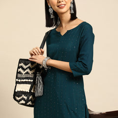 Embroidered Sequinned Kurta