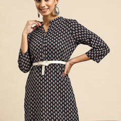 Floral Printed Kurti with Belt