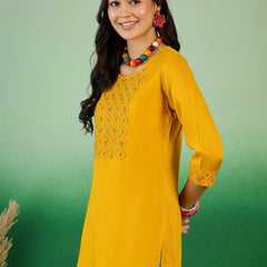 Embroidered Straight Kurtis