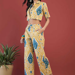 Ethnic Motifs Printed Top Jacket With Trousers