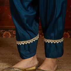 Pink Embroidered Straight Kurta With Farsi Salwar & Dupatta
